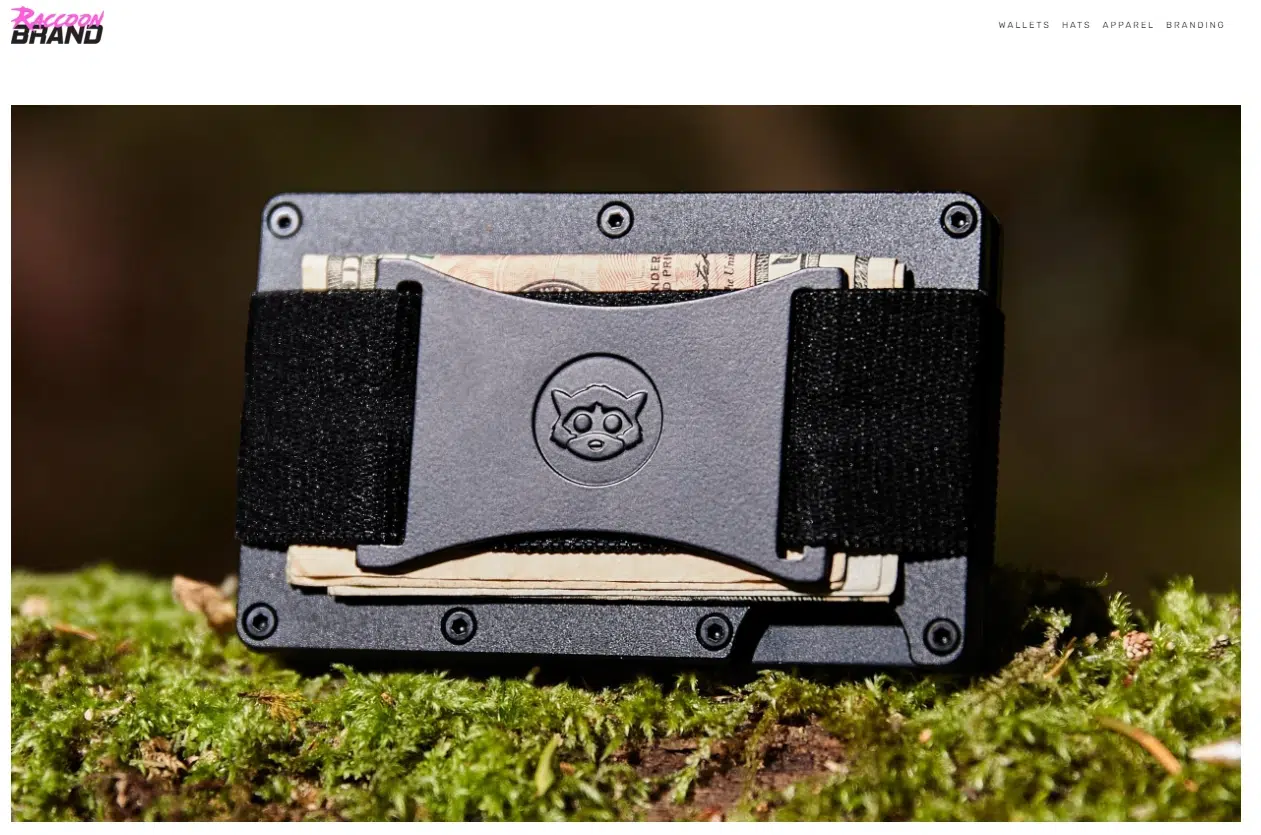 Best print on demand Shopify store example - Racoon Brand