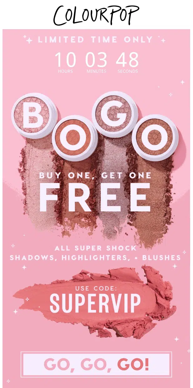  Ecommerce Trends - Time-sensitive offers like Colourpop Cosmetics 