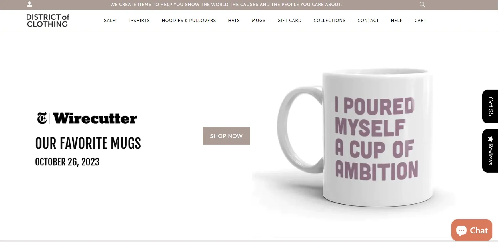 Print on Demand Shopify Store Example - District of Clothing
