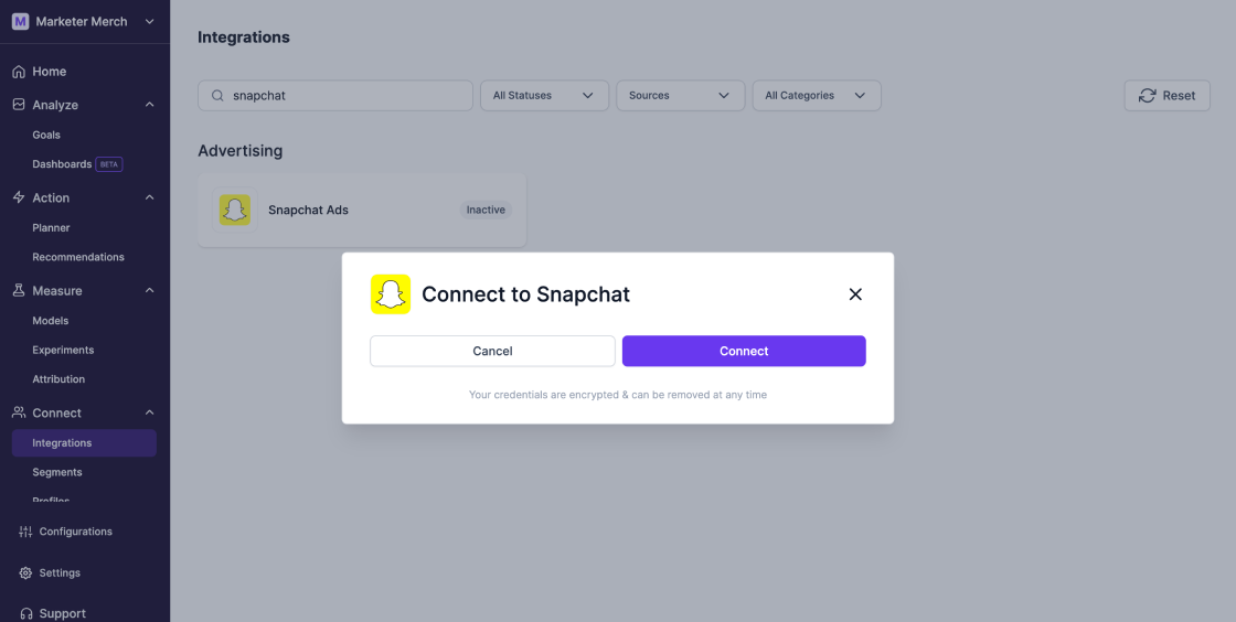 Snapchat Ads Integration - Lifesight