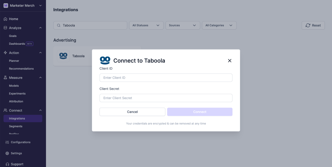 Taboola Integration