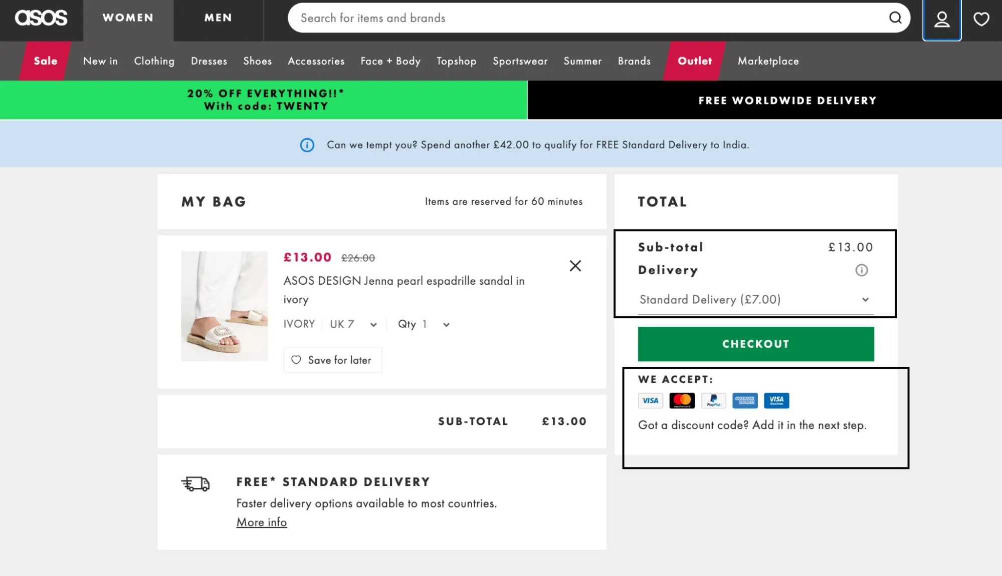 smooth checkout-asos