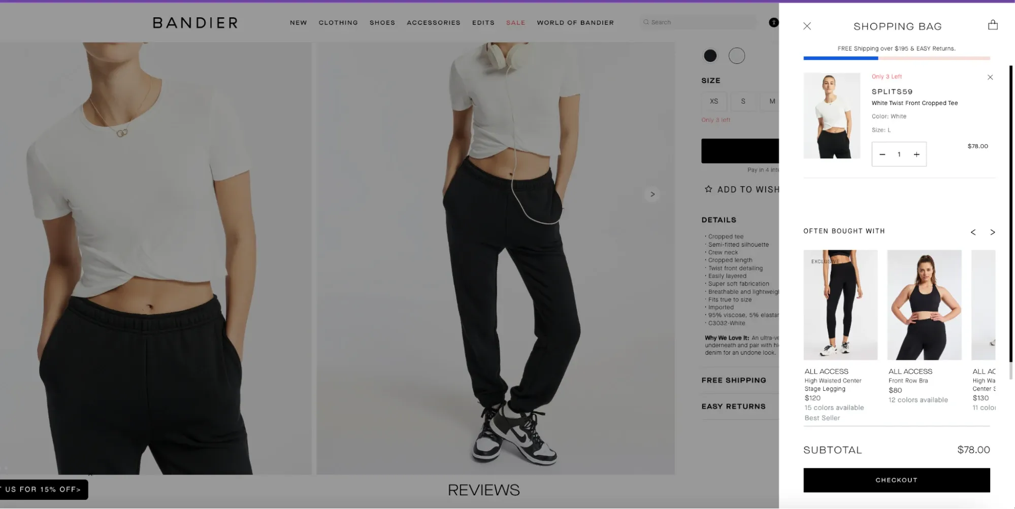 Personalized product recommendations-Bandier